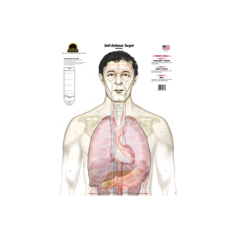 25 Cibles Self-Defense "nu sans arme, couleur"